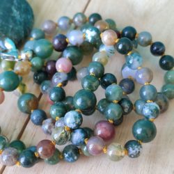 Mala Agate Indienne pendentif Agate Mousse