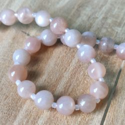 Bracelet pierre le lune orange +perle miyuki
