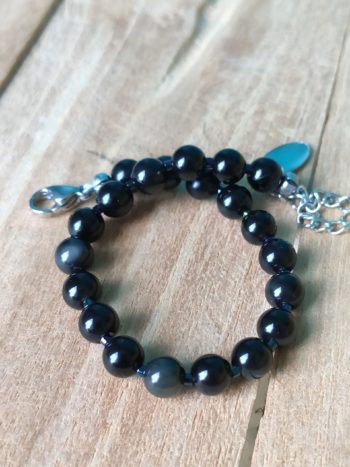 Bracelet obsidienne œil céleste