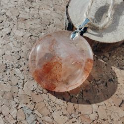 Pendentif en Quartz Hématoïde Rond