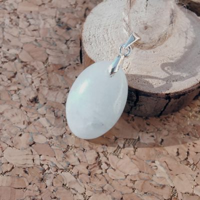Pendentif en Calcite bleue Ovale_Petit