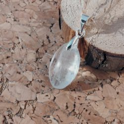 Pendentif en Célestine bleue Ovale_Petit