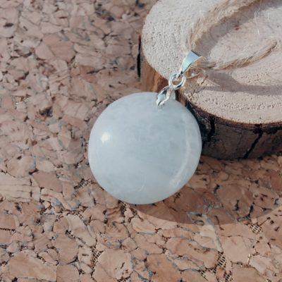 Pendentif en Calcite bleue Ronde_Petit