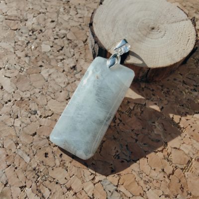 Pendentif en Péristérite (Labradorite Blanche) Rectangle
