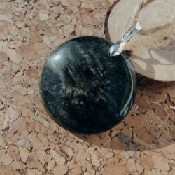 Pendentif en Obsidienne Dorée Ronde