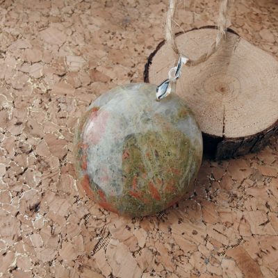 Pendentif en Unakite Ronde