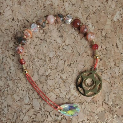 Suspension énergétique Chakra Sacré en Agate Feu