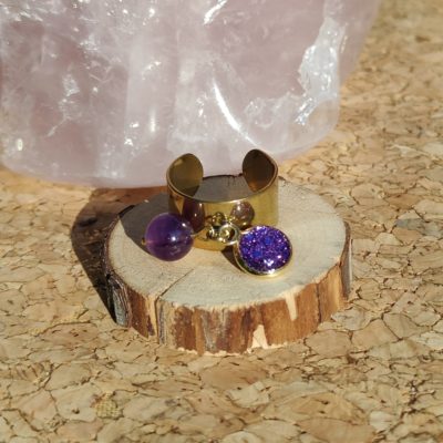 BAGUE DOREE Améthyste