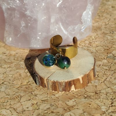 BAGUE DOREE Fuschite