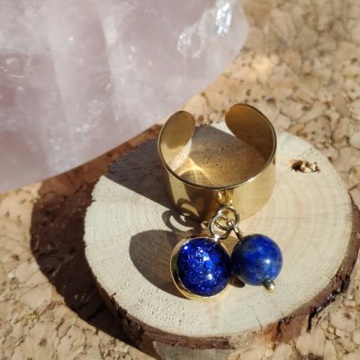 BAGUE DOREE Lapis-lazuli