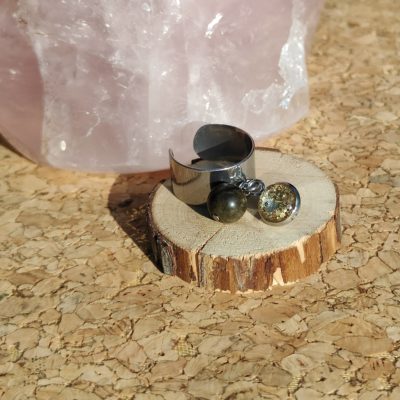 BAGUE Obsidienne Dorée
